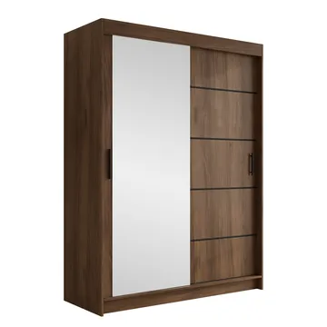 Piedras Garderob med spegel 150x200 cm - Brun - Förvaring - Garderober & garderobssystem