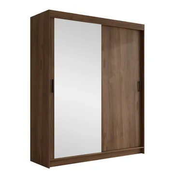 Piedras Garderob med spegel 180x215 cm - Brun - Förvaring - Garderober & garderobssystem