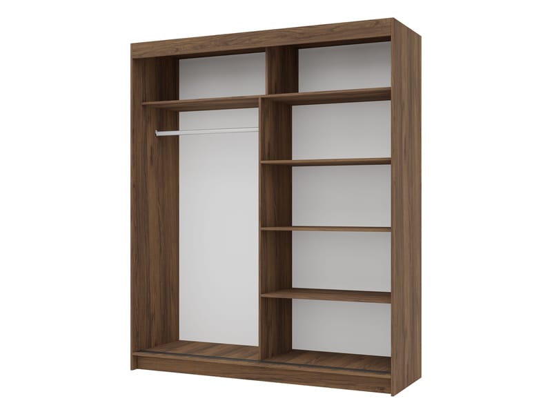 Piedras Garderob med spegel 180x215 cm - Brun - Förvaring - Garderober & garderobssystem