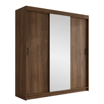Piedras Garderob med spegel 200x215 cm - Brun - Förvaring - Garderober & garderobssystem