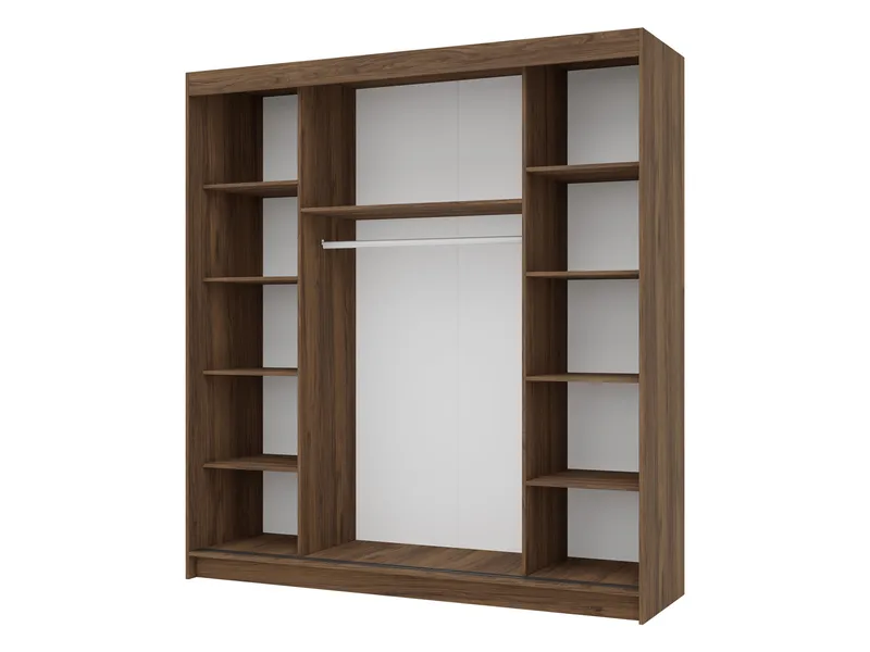 Piedras Garderob med spegel 200x215 cm - Brun - Förvaring - Garderober & garderobssystem