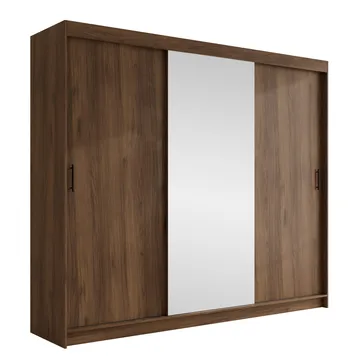 Piedras Garderob med spegel 250x215 cm - Brun - Förvaring - Garderober & garderobssystem