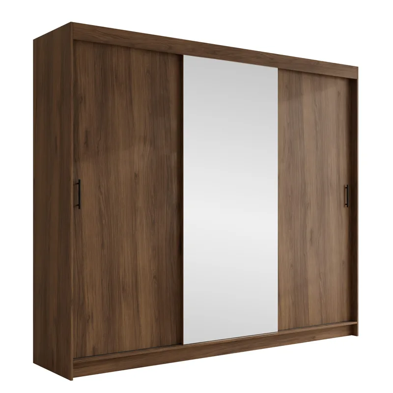 Piedras Garderob med spegel 250x215 cm - Brun - Förvaring - Garderober & garderobssystem