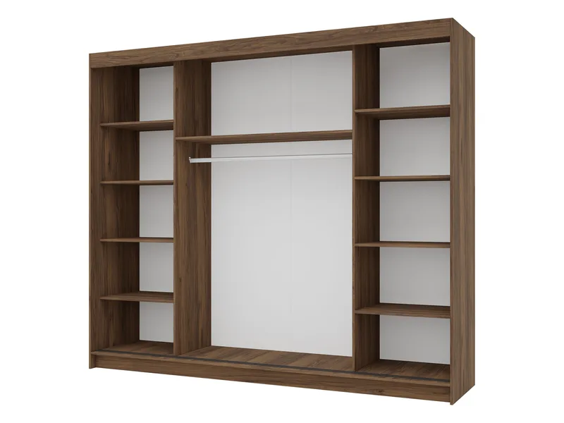Piedras Garderob med spegel 250x215 cm - Brun - Förvaring - Garderober & garderobssystem