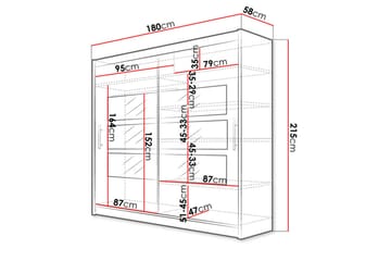 Prag Garderob 180x57x215 cm - Beige - Förvaring - Garderober & garderobssystem
