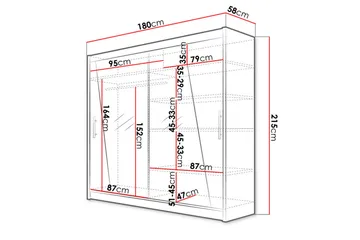 Prag Garderob med Spegel 180x215 cm - Beige - Förvaring - Garderober & garderobssystem