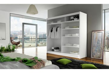 Prag Garderob med Spegel 180x215 cm - Svart - Förvaring - Garderober & garderobssystem