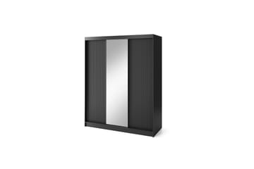 Prescco Garderob med Spegel 120x220 cm - Svart - Förvaring - Garderober & garderobssystem