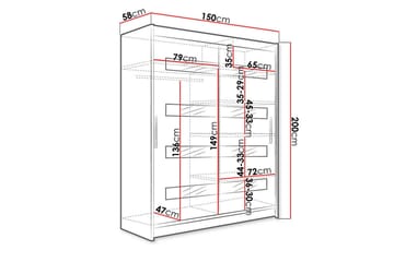 Presto Garderob 150 cm i Målat Trä - Svart - Förvaring - Garderober & garderobssystem
