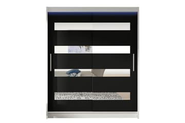 Presto Garderob 58x150 cm LED-belysning - Vit/Svart - Förvaring - Garderober & garderobssystem