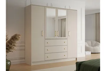 Retro Garderob m. Spegel 196x200 cm - Förvaring - Garderober & garderobssystem