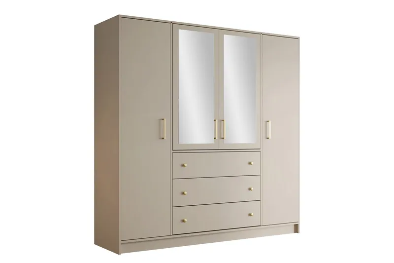 Retro Garderob m. Spegel 196x200 cm - Förvaring - Garderober & garderobssystem