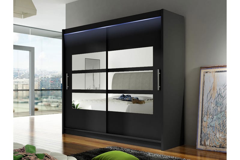 Rilievo Garderob m. Spegel 180x215 cm - Beige - Förvaring - Garderober & garderobssystem