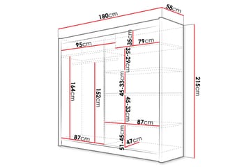 Rilievo Garderob m. Spegel 180x215 cm - Brun - Förvaring - Garderober & garderobssystem