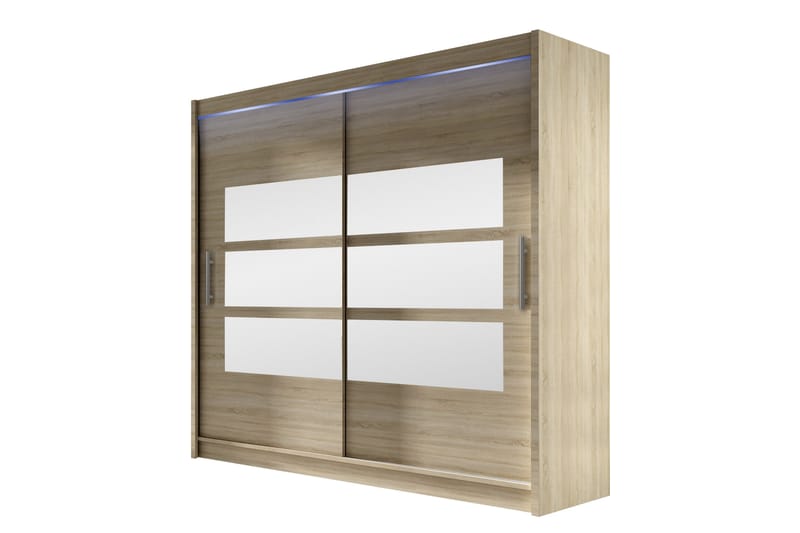 Rilievo Garderob m. Spegel 180x215 cm - Brun - Förvaring - Garderober & garderobssystem