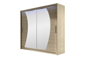 Rilievo Garderob m. Spegel 180x215 cm - Brun - Förvaring - Garderober & garderobssystem