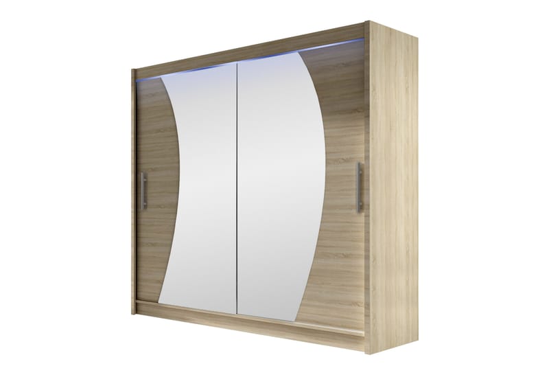 Rilievo Garderob m. Spegel 180x215 cm - Brun - Förvaring - Garderober & garderobssystem