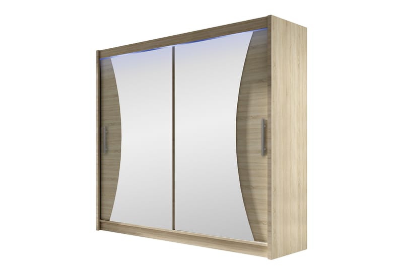 Rilievo Garderob m. Spegel 180x215 cm - Brun - Förvaring - Garderober & garderobssystem