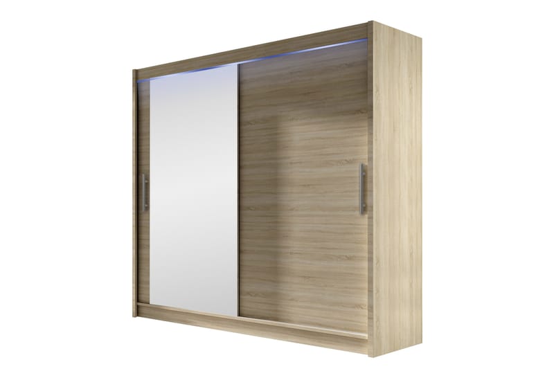 Rilievo Garderob m. Spegel 180x215 cm - Brun - Förvaring - Garderober & garderobssystem