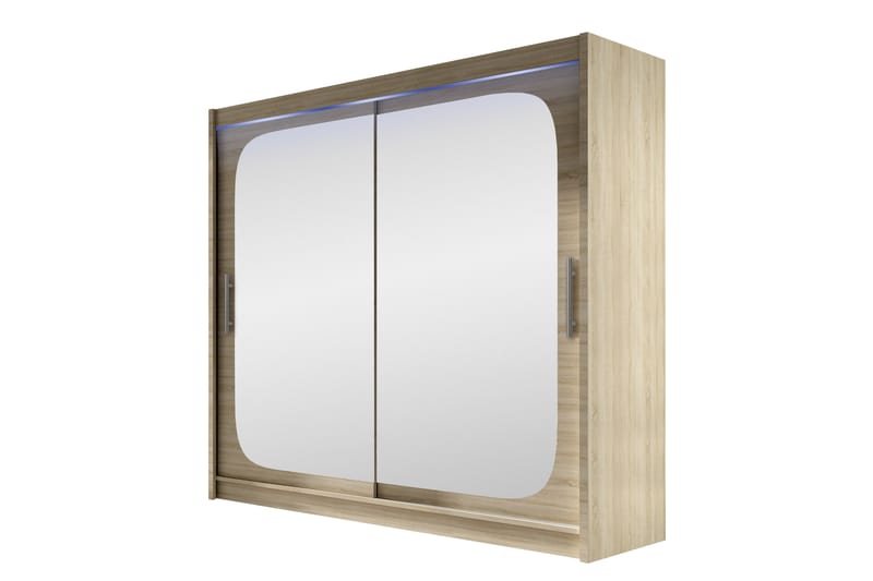 Rilievo Garderob m. Spegel 180x215 cm - Brun - Förvaring - Garderober & garderobssystem