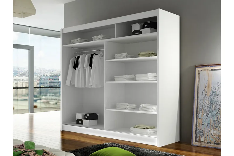 Rilievo Garderob m. Spegel 180x215 cm - Brun - Förvaring - Garderober & garderobssystem