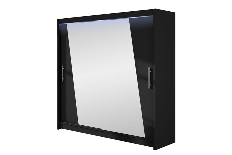 Rilievo Garderob m. Spegel 180x215 cm - Svart - Förvaring - Garderober & garderobssystem