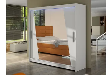 Rilievo Garderob m. Spegel 180x215 cm - Vit - Förvaring - Garderober & garderobssystem