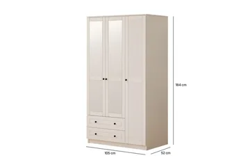 Rynric Garderob 105x184 cm - Matt Vit - Förvaring - Garderober & garderobssystem