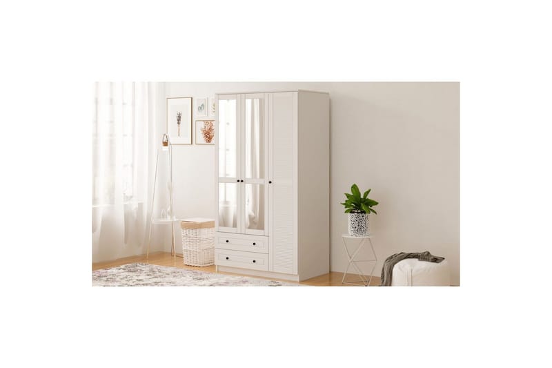 Rynric Garderob 105x184 cm - Matt Vit - Förvaring - Garderober & garderobssystem