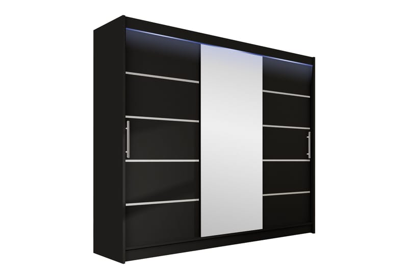 Sia Garderob med Spegel 250x215 cm - Svart - Förvaring - Garderober & garderobssystem