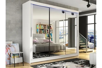 Sia Garderob med Spegel 250x215 cm - Vit - Förvaring - Garderober & garderobssystem