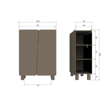2-dörrars Skåp Root 100 cm - Tryffelbrun - Förvaring - Skåp - Förvaringsskåp