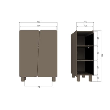 2-dörrars Skåp Root 100 cm - Tryffelbrun - Förvaring - Skåp - Förvaringsskåp