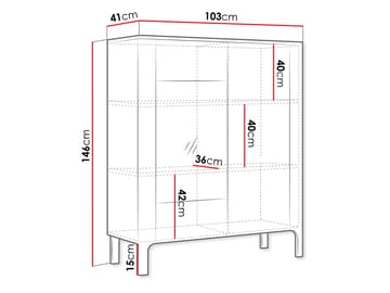 Aggarwal Vitrinskåp 103 cm i Trä med Glasdörr - Brun - Förvaring - Skåp - Vitrinskåp