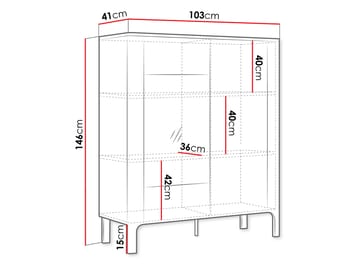 Aggarwal Vitrinskåp 103 cm med Belysning - Förvaring - Skåp - Vitrinskåp