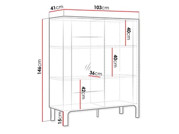 Aggarwal Vitrinskåp 103 cm med Belysning - Förvaring - Skåp - Vitrinskåp