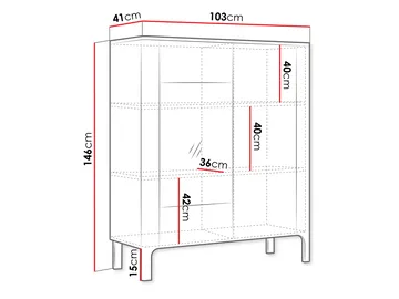 Aggarwal Vitrinskåp 103 cm - Förvaring - Skåp - Vitrinskåp