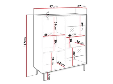 Akihito Vitrinskåp 97x117 cm - Brun - Förvaring - Skåp - Vitrinskåp