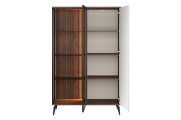 Akinari Vitrinskåp 103x162 cm - Brun/Beige - Förvaring - Skåp - Vitrinskåp