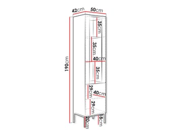 Amelus Vitrinskåp 50x190 cm - Beige - Förvaring - Skåp - Vitrinskåp