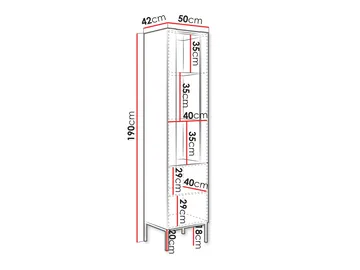 Amelus Vitrinskåp 50x190 cm - Beige - Förvaring - Skåp - Vitrinskåp