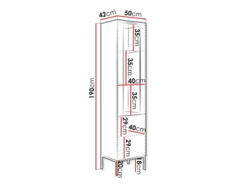 Amelus Vitrinskåp 50x190 cm - Beige - Förvaring - Skåp - Vitrinskåp