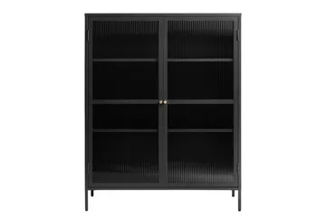 Anatole Vitrinskåp 40 cm djup 111 cm bred 140 cm hög Metall - Svart - Förvaring - Skåp - Vitrinskåp