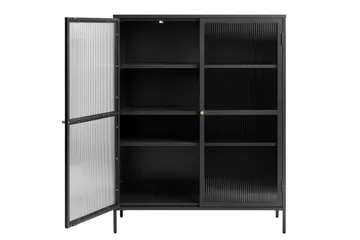 Anatole Vitrinskåp 40 cm djup 111 cm bred 140 cm hög Metall - Svart - Förvaring - Skåp - Vitrinskåp