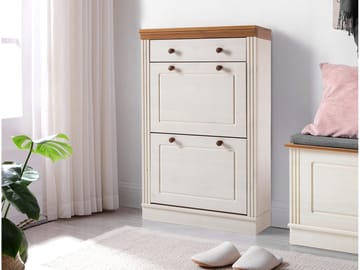 Anita Skoställ 80x105 cm - Vit/Honung - Förvaring - Skåp - Förvaringsskåp