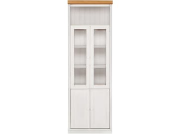 Anita Vitrinskåp 74x223 cm - Vit/honung - Förvaring - Skåp - Vitrinskåp