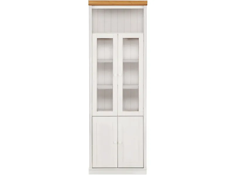 Anita Vitrinskåp 74x223 cm - Vit/honung - Förvaring - Skåp - Vitrinskåp