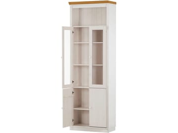 Anita Vitrinskåp 74x223 cm - Vit/honung - Förvaring - Skåp - Vitrinskåp