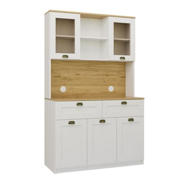 Asten Kaffestation 120x191,8x44 cm - Vit - Förvaring - Skåp - Vitrinskåp