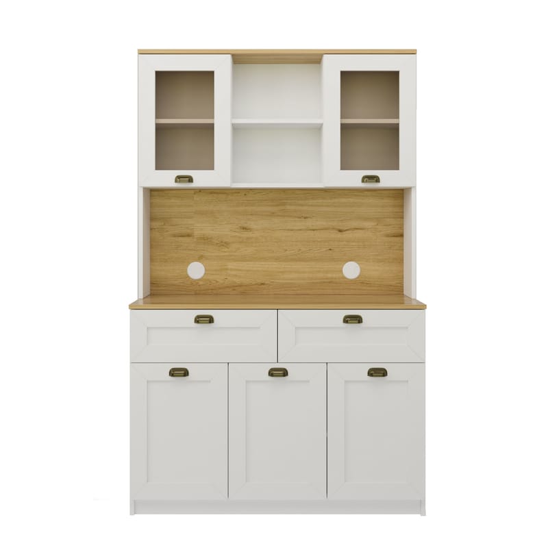 Asten Kaffestation 120x191,8x44 cm - Vit - Förvaring - Skåp - Vitrinskåp